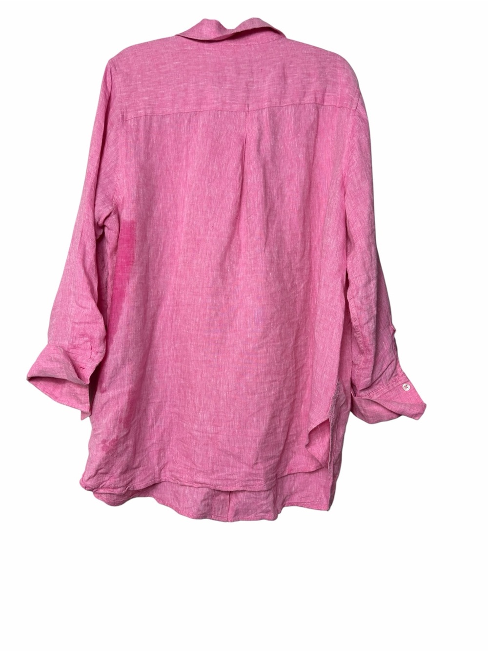 Talbots 100% Linen Long Sleeve Top Womens Size 3X Lagenlook Relaxed Fit Coastal - Picture 3 of 9